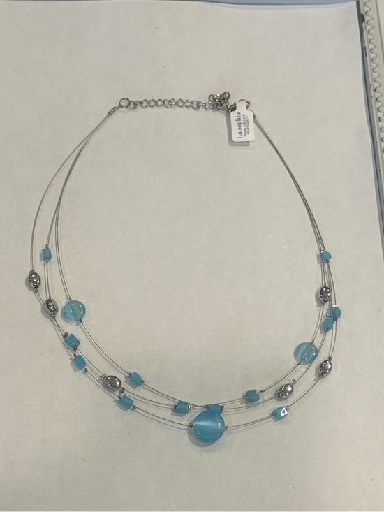 Lia Sophia Jewelry - NWT Lia Sophia Aqua Blue Multi-Strand Bead Necklace